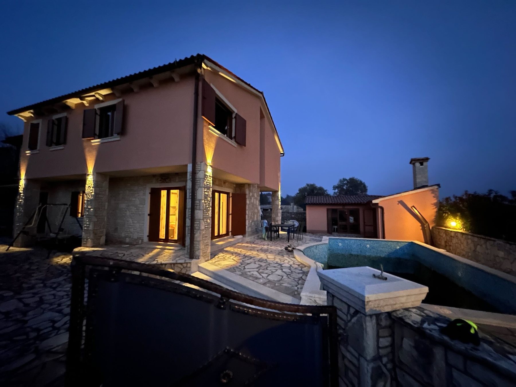 Current pool and outdoor area progress at Villa Peppina